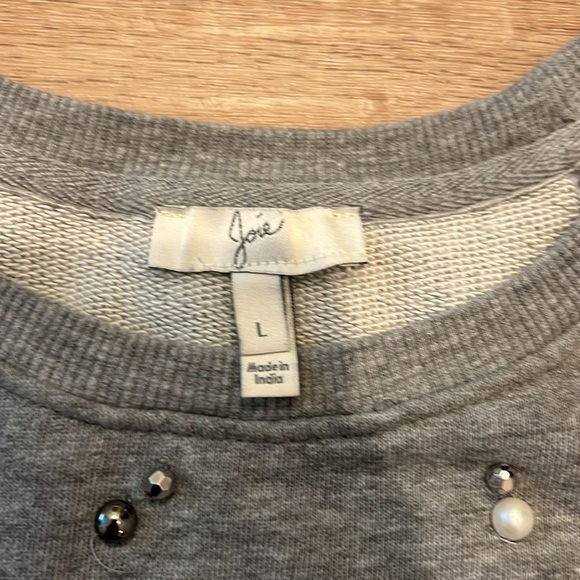 Joie Jesiah Embellished Faux Pearl Pullover Sweatshirt Size - Large - Picture 5 of 11